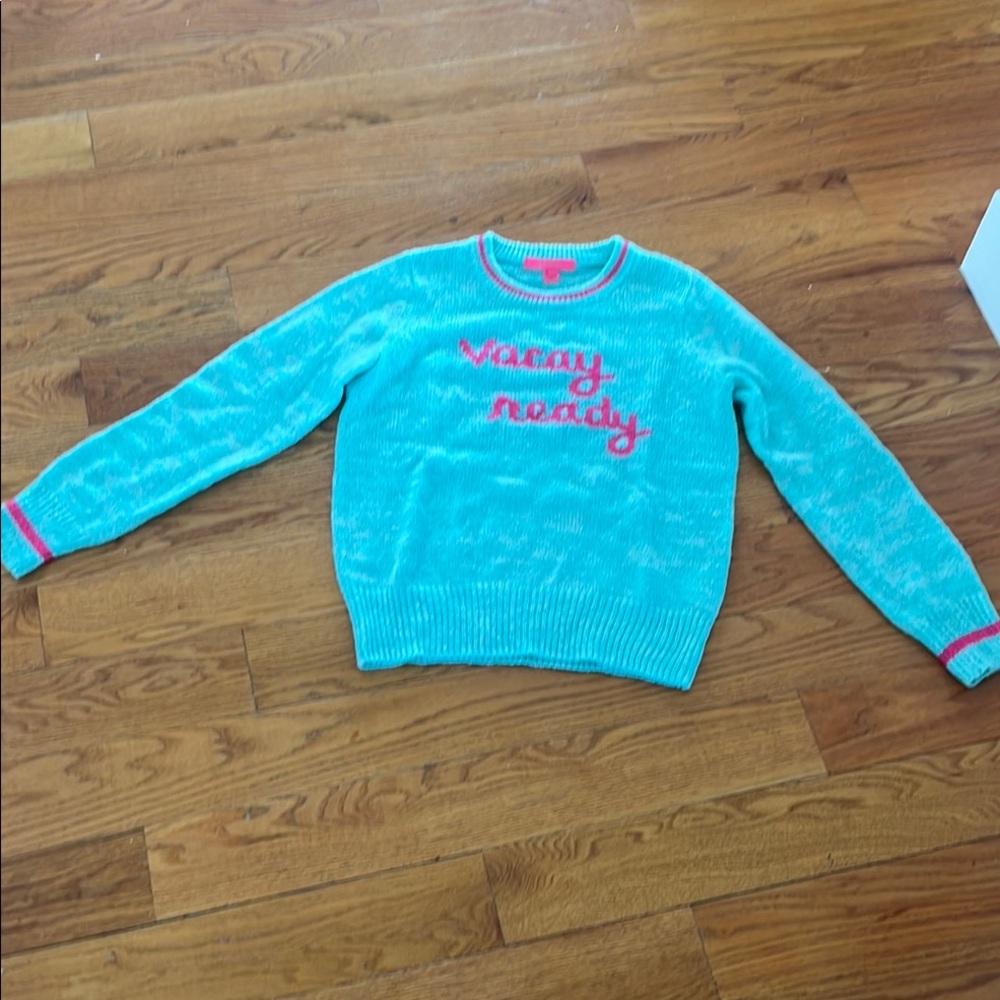 Lilly Pulitzer Blue and Pink Crewneck Sweater